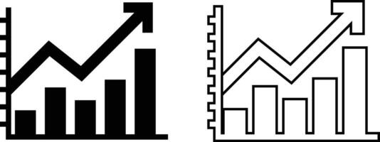 Growth graph Chart sign and symbol . Business growing diagram chart icon vector