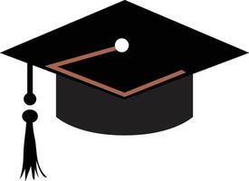 Graduation cap flat icon clip art design object. Single high quality outline symbol of graduation for web design or mobile app vector