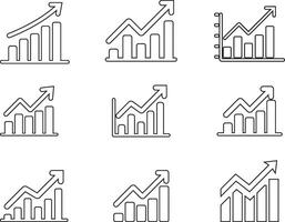Growth graph Chart sign and symbol . Business growing diagram chart icon vector