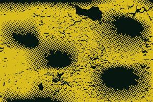 Yellow and Black Grunge Halftone Texture Background with Dotted Pattern. Distressed Overlay for Urban Design, Retro Posters or Vintage Prints vector
