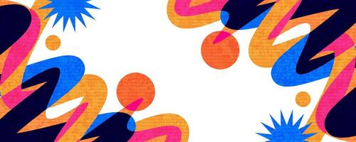 Abstract and Creative Background with Colorful Retro Elements and Texture Effect. Cover or Banner Design Template with Modern and Minimal Style for Identity, Branding, Advertising or Promotion vector