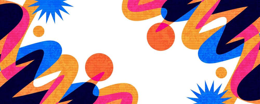 Abstract and Creative Background with Colorful Retro Elements and Texture Effect. Cover or Banner Design Template with Modern and Minimal Style for Identity, Branding, Advertising or Promotion