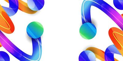 Modern and Vibrant Background with Colorful Shapes and Halftone Effect. For Banner or Cover Design vector