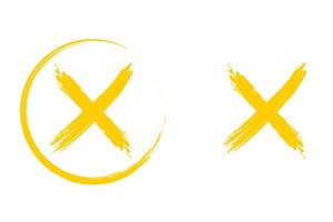 Painted sign symbol of error, wrong, stop and no X mark. Rejected sign in grunge style brush. vector