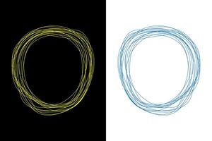 Hand drawn complex scribble circle on an isolated background. vector