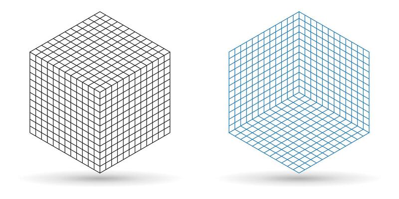 Base twelve blocks for kids preschool. Cube base 12 place value illustration.
