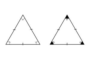 Mathematics geometric equilateral triangle shape illustration. vector