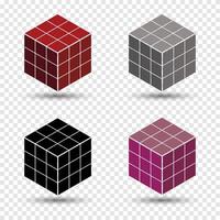 Mechanical puzzle toy cube 3d combination illustration. Puzzle cube icon on isolated background. vector