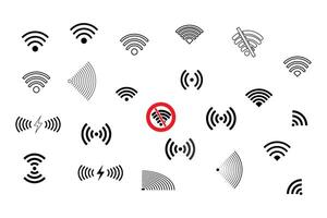 Internet and smartphone signal icon set. Wifi symbol illustration. vector