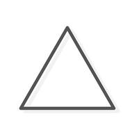 Equilateral triangle with shadow. Same length geometric shape illustration. vector