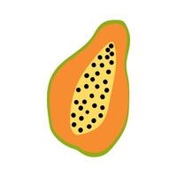 Sliced papaya on a white background showcasing vibrant colors and unique texture details vector