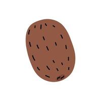 A close-up view of a brown kiwi fruit showcasing its unique texture and shape vector