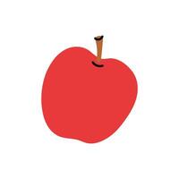 Red apple illustration showing a simple design against a plain background vector