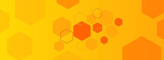 Abstract orange with hexagon concept design background vector