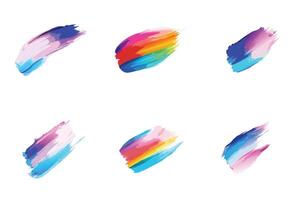 Set of collection of gradients color brush watercolor isolated on white background vector
