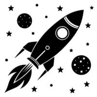 Rising Above Rocket Silhouette in the Infinite Sky vector