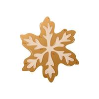 Gingerbread Cookies, Cartoon Sweets in Shape of snowflake. Isolated illustration for card, postcard, cover. EPS 10 vector