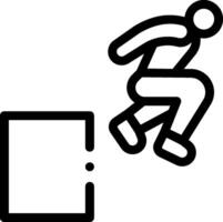 A man jumping over a box with a door vector