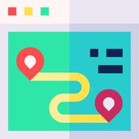 A map with a pin pointing to a location vector