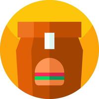 A hamburger in a jar with a red stripe vector