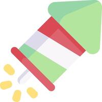 A rocket with a green and red stripe vector