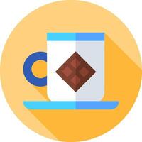 A coffee cup with a chocolate design on it vector