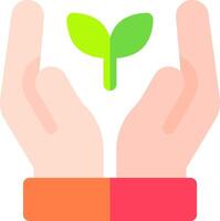 Hands holding a green plant vector