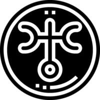 A black and white logo with a cross and a circle vector
