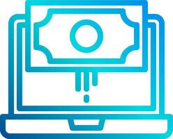 A laptop with a dollar bill on it vector