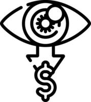 An eye with a dollar sign on it vector