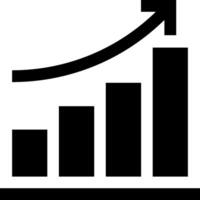 A graph with an upward arrow going up vector