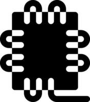 A black and white image of a computer chip vector