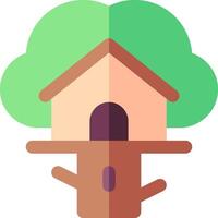 A birdhouse with a tree on top vector