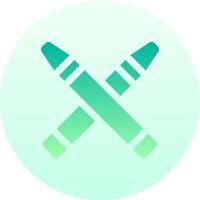 A green and blue cross with two crossed sticks vector