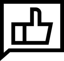 A black and white image of a thumbs up icon vector