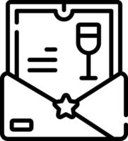 A wine glass and envelope icon vector
