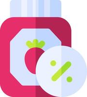 A jar of jam with a strawberry on it vector
