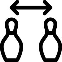 Two bowling pins are pointing to each other vector