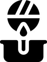 A black and white icon of a bowl with a spoon vector