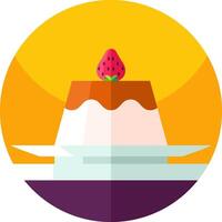 A dessert with a strawberry on top of it vector