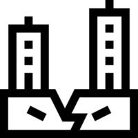 A black and white image of two buildings vector