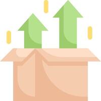 A box with two arrows going up and two arrows going down vector