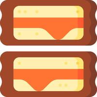 Two slices of cheese with orange and yellow slices vector