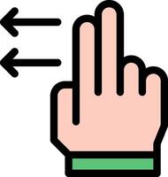 A hand with a finger pointing to an arrow vector
