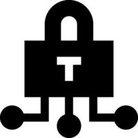 A black and white image of a padlock with a key vector