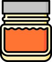 A jar of orange jelly on a white background vector