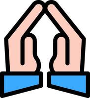 Two hands are making a gesture with their hands vector