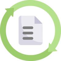 A green circle with a paper document inside vector