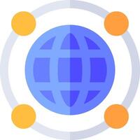 The globe is surrounded by circles and dots vector