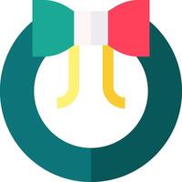 A green circle with a bow on it vector
